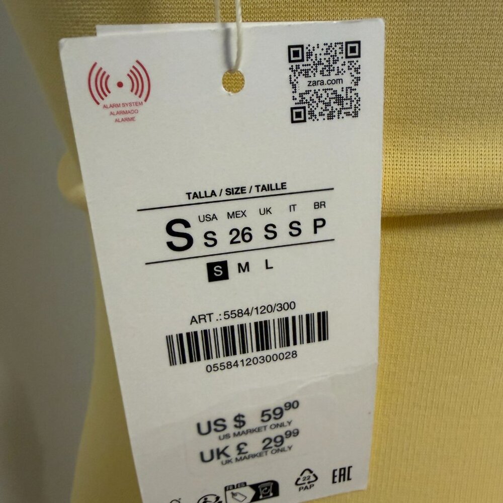 Zara midi dress, Zara floral dress, yellow midi dress, minimalist - Picture 6 of 6